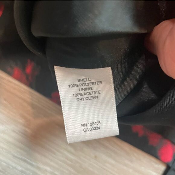 Lord & Taylor Red Black Draped Floral Skirt - Picture 6 of 7